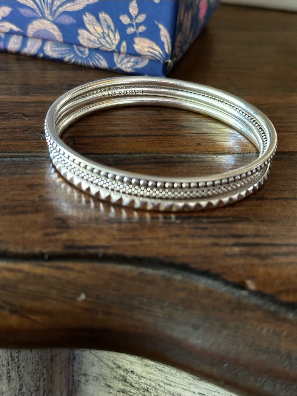 LAGOS Sterling Silver Bangle Bracelet Set of 3 - Picture 6 of 12